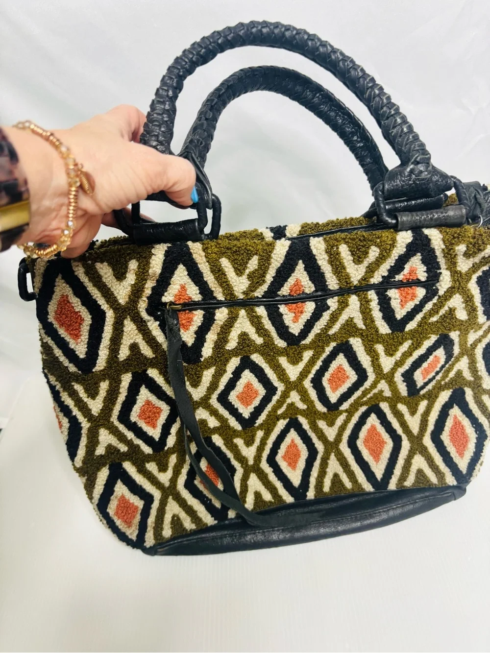 Cleobella Layla Weekender Carpet Bag and Leather Trimmed Bag